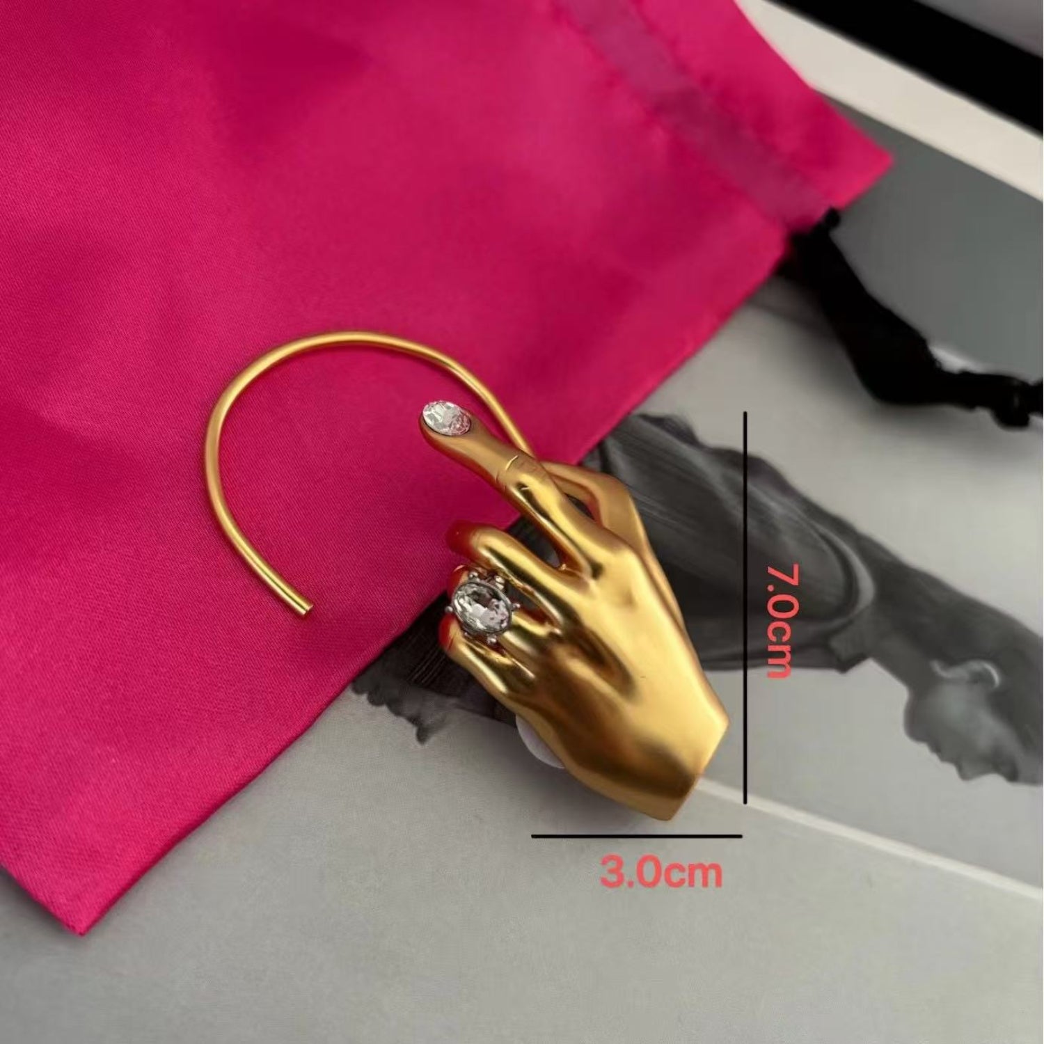 Gold Finger Hoop Earring JLT13796