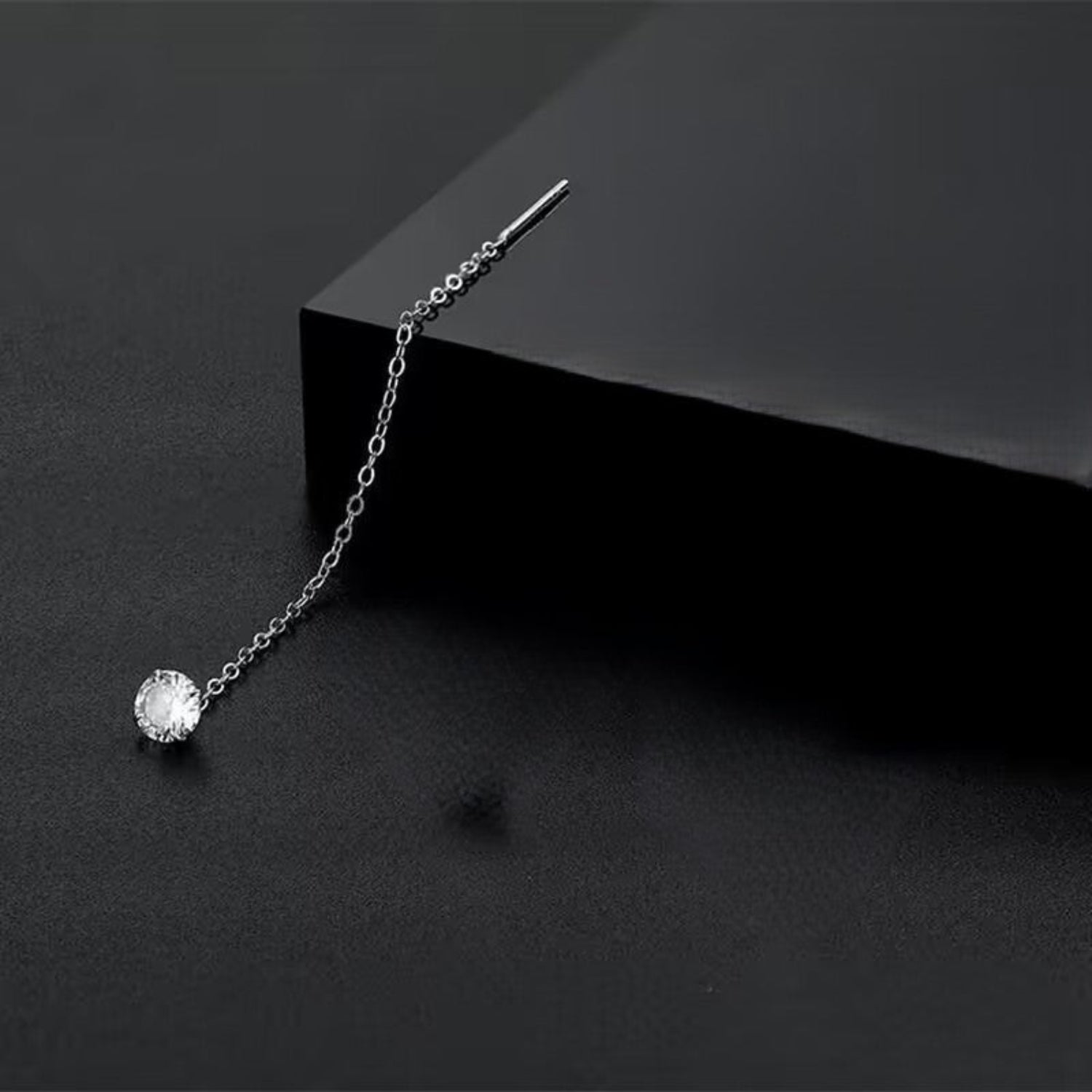 Silver Sparkling Dangle Stud Earrings JLT13812