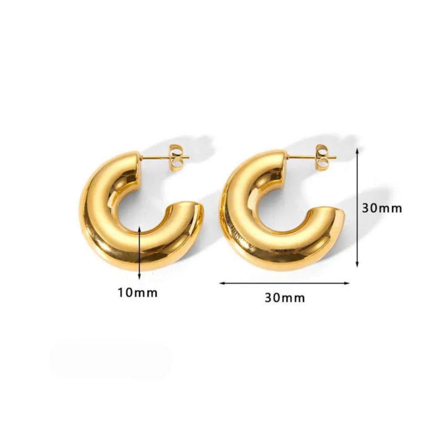 Gold Chunky Hoop Earrings JLT13835