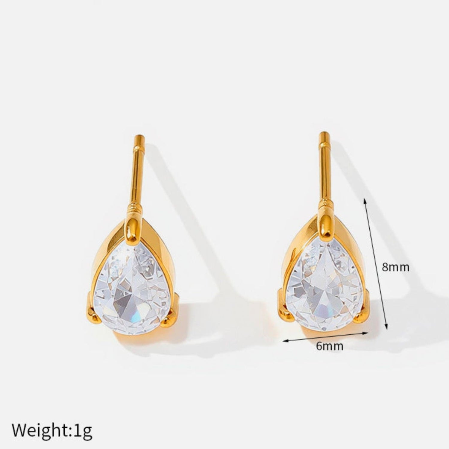 Gold Crystal Glow Stud Earirings JLT13845