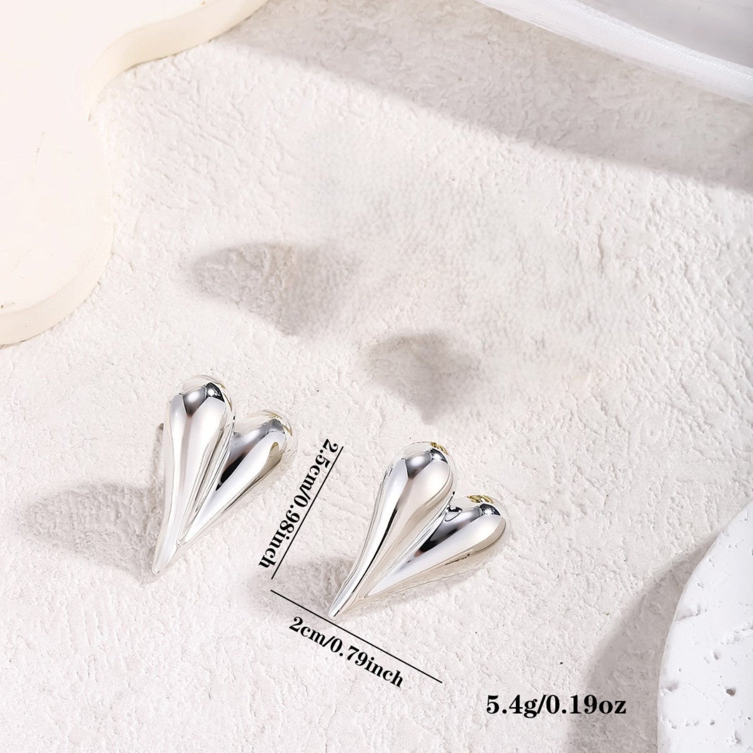 Silver Heart Stud Earrings JLT13853