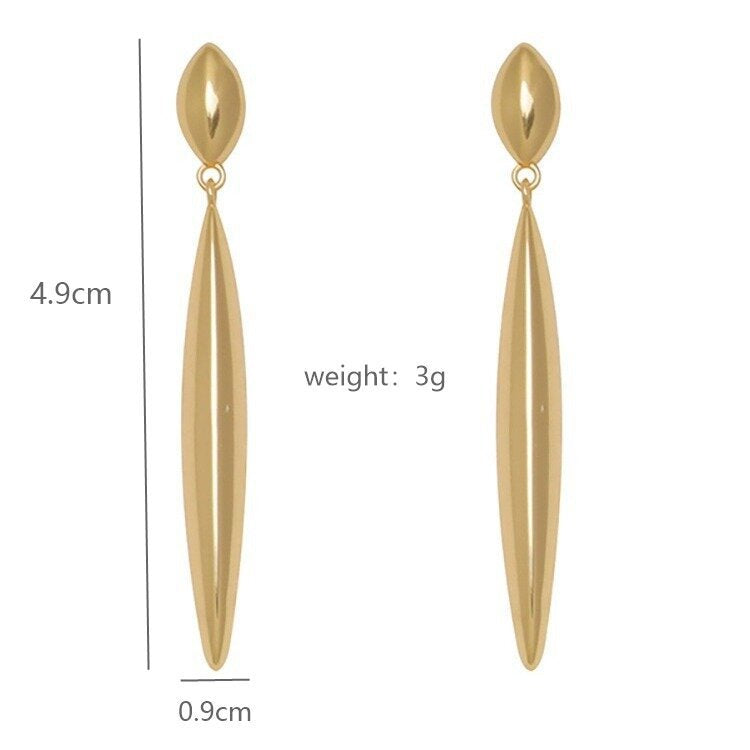 Gold Sleek Drop Earrings JLT13860
