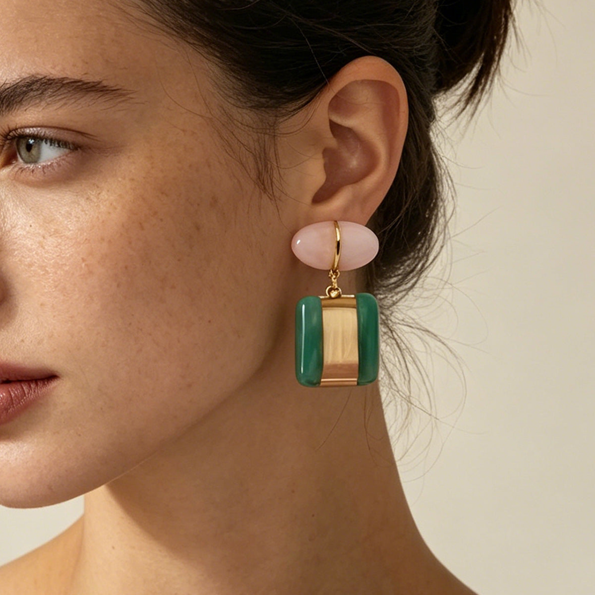 Stylish Two Tone Dangle Earrings JLT13863