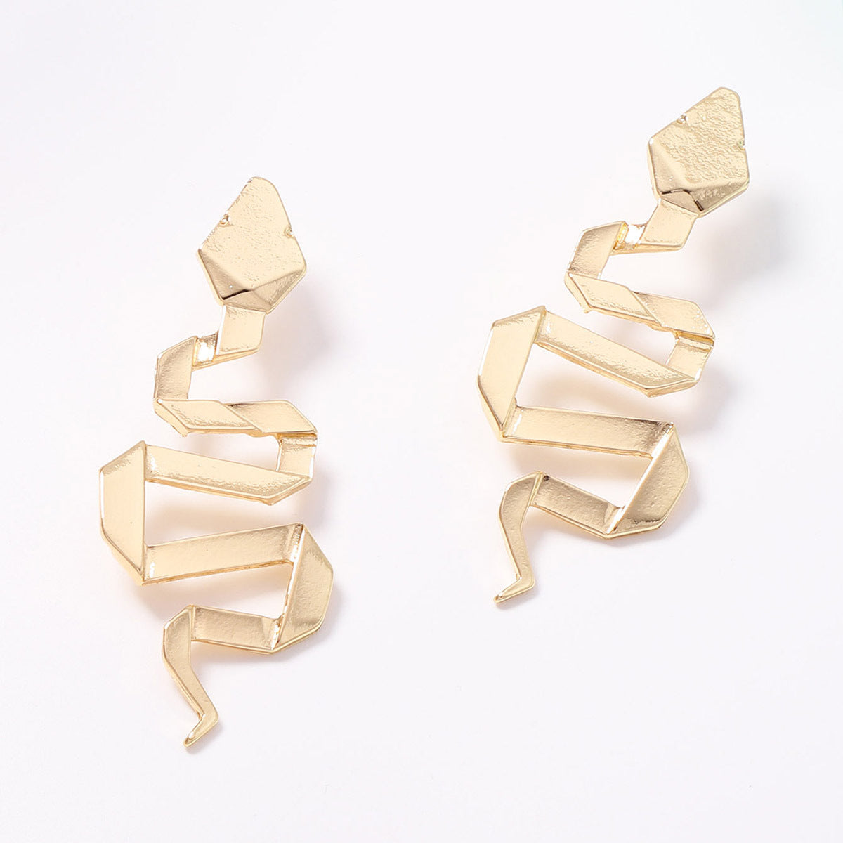 Trendy Gold Snake Statement Earrings JLT13864