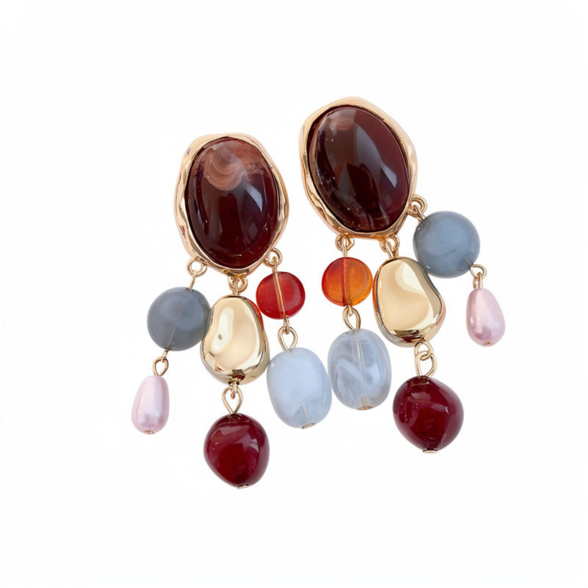 Brown Vintage Oval Drop Earrings JLT13896