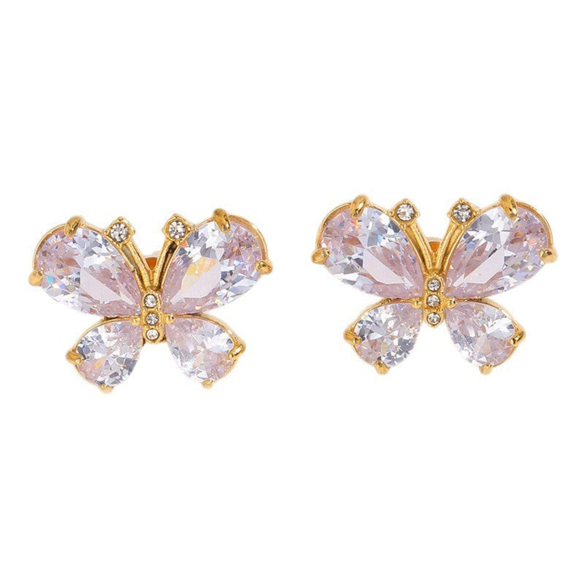 Gold Elegant Butterfly Stud Earrings JLT13900