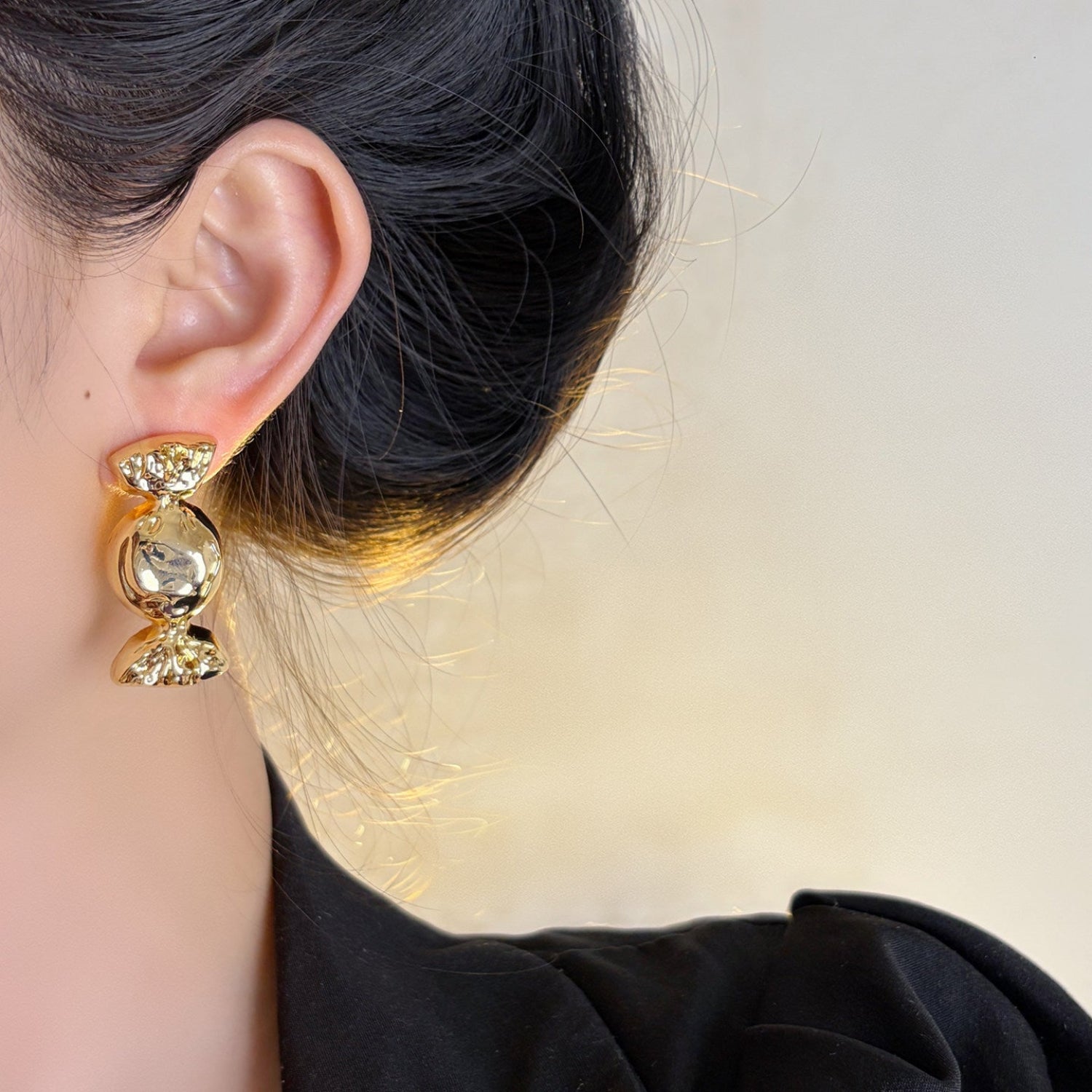 Gold Candy Oval Cute Earrings JLT13905