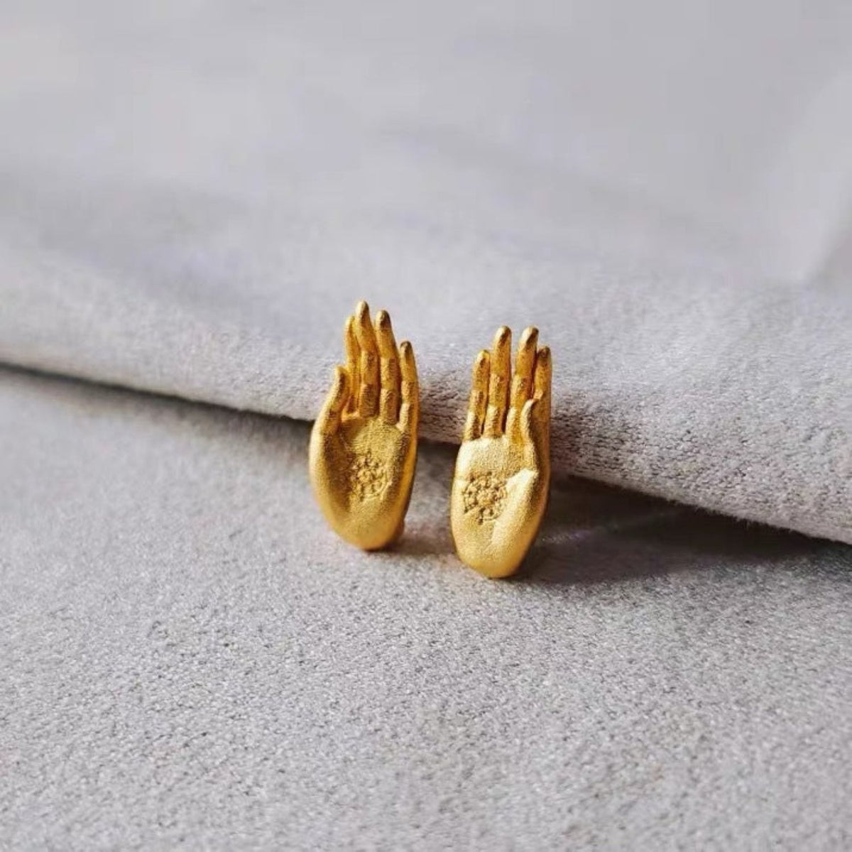 Gold Hand Spiritual Stud Earrings JLT13908
