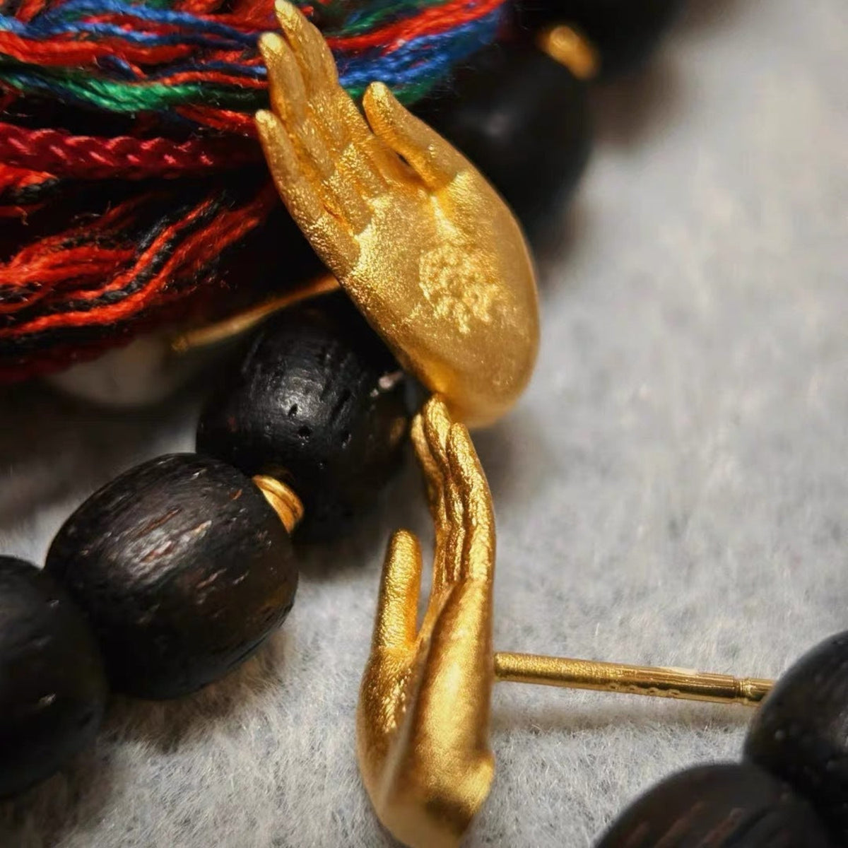 Gold Hand Spiritual Stud Earrings JLT13908