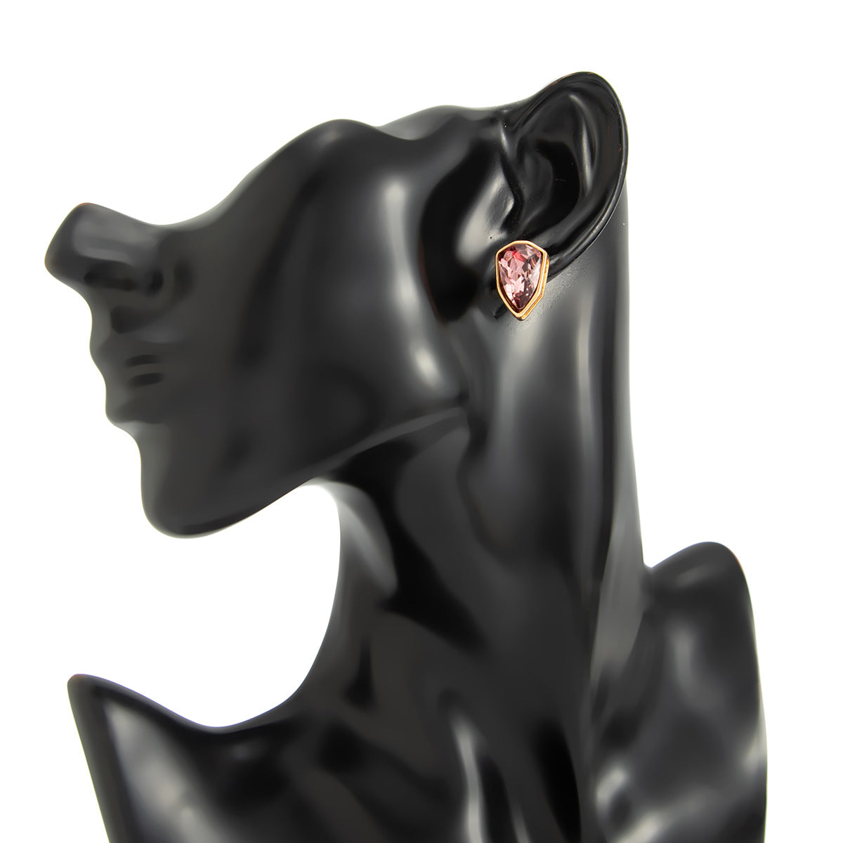 Gold Glam Pink Geometric Studs JLT13912