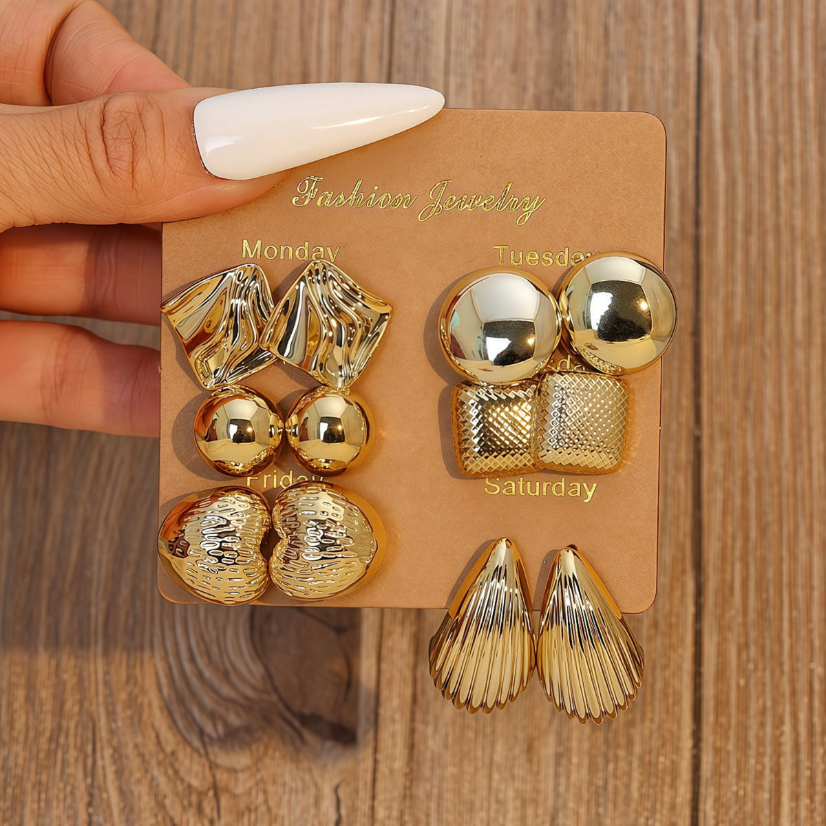 Golden Glow Edit Earrings JLT14006 (Pack of 6 Pairs)