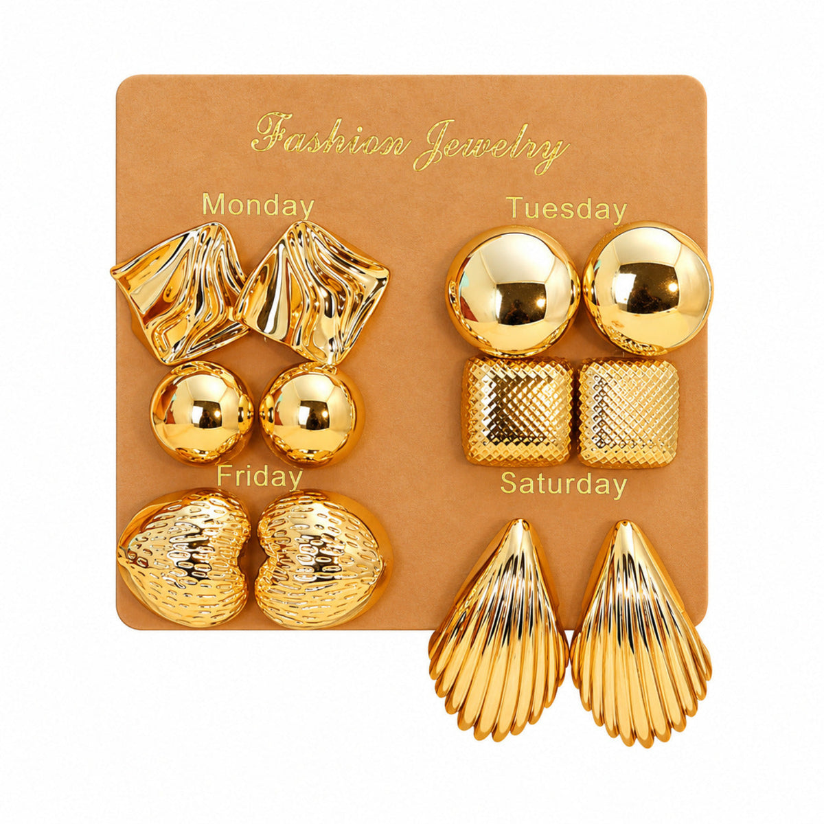 Golden Glow Edit Earrings JLT14006 (Pack of 6 Pairs)