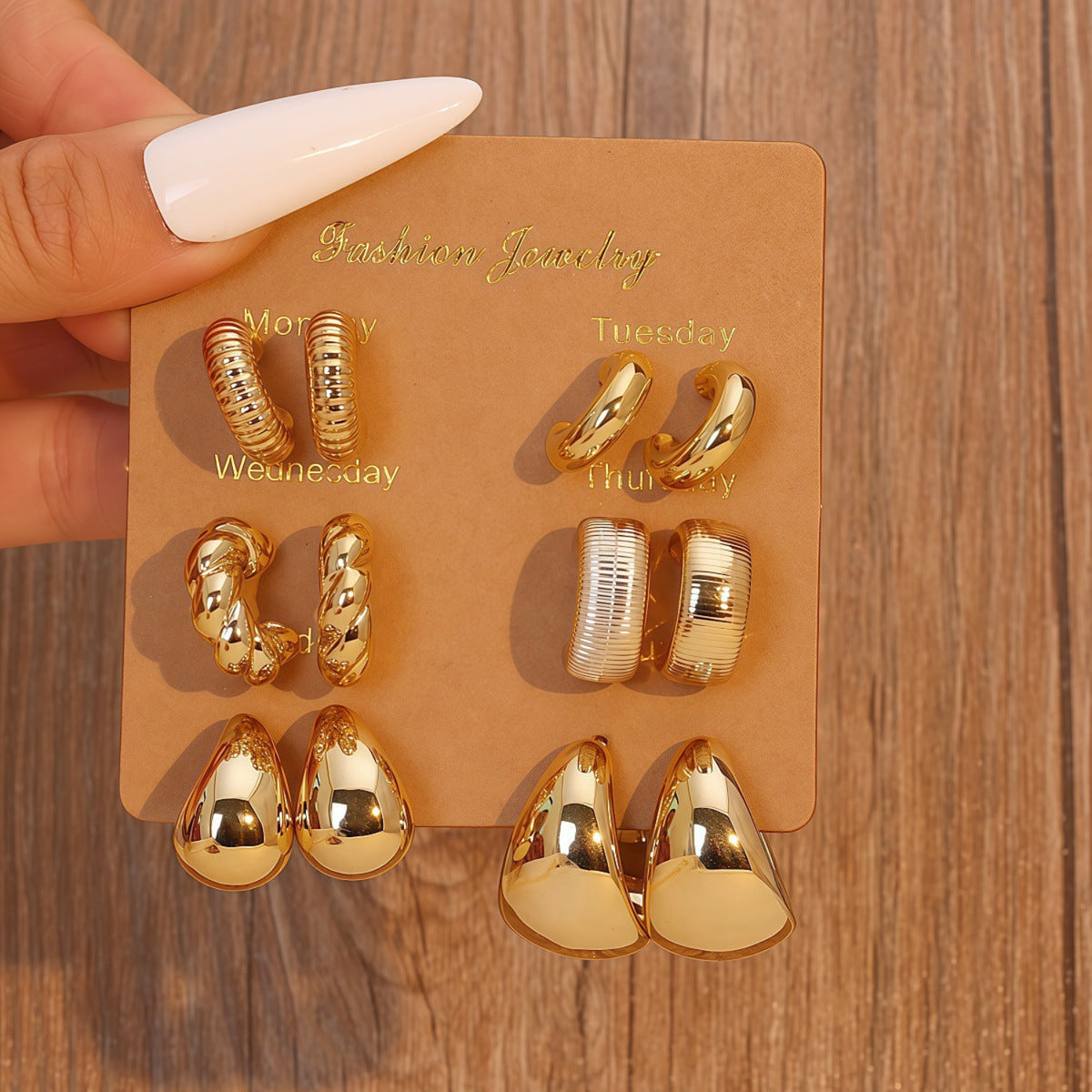 Golden Muse Collection Earrings JLT14007 (Pack of 6 Pairs)