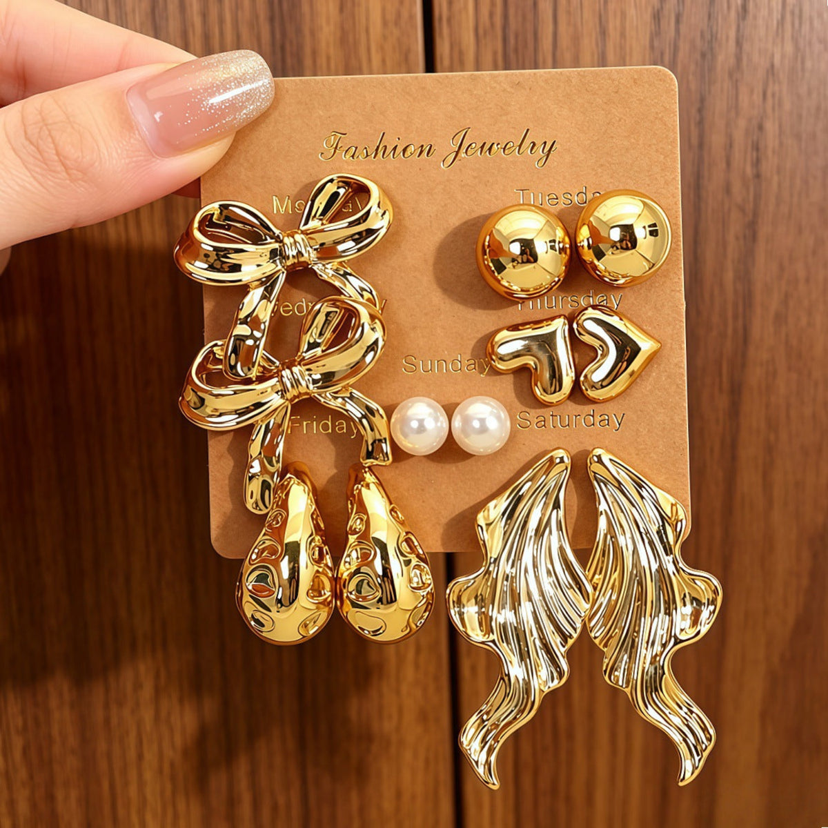 Golden Radiance Edit – Gold Earrings JLT14016 (Pack of 6 Pairs)