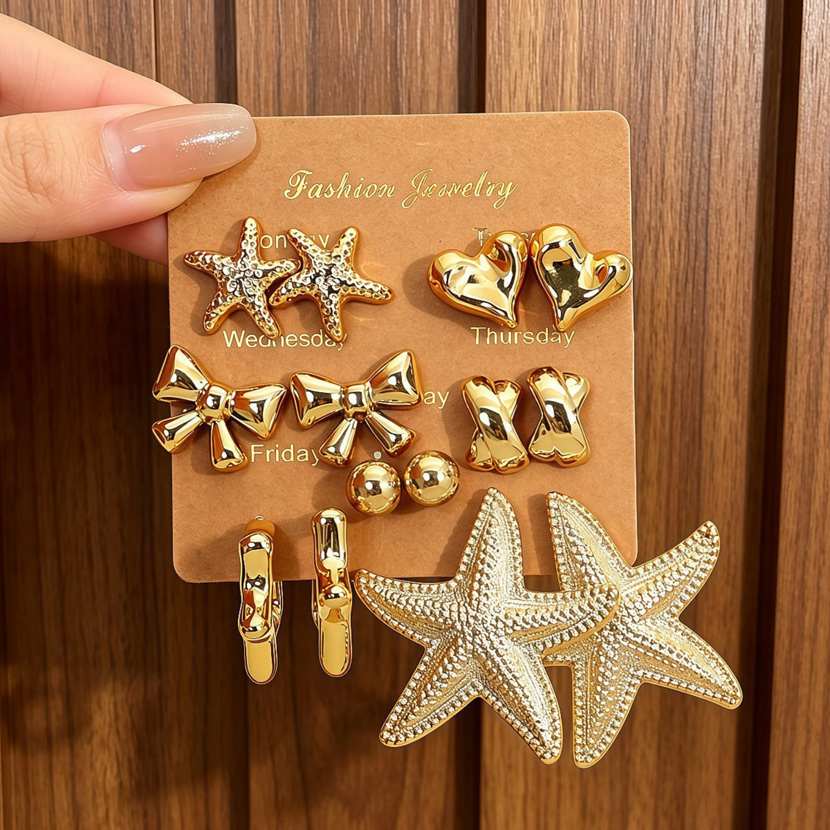 Golden Vogue Edit Earrings JLT14019 (Pack of 7 Pairs)