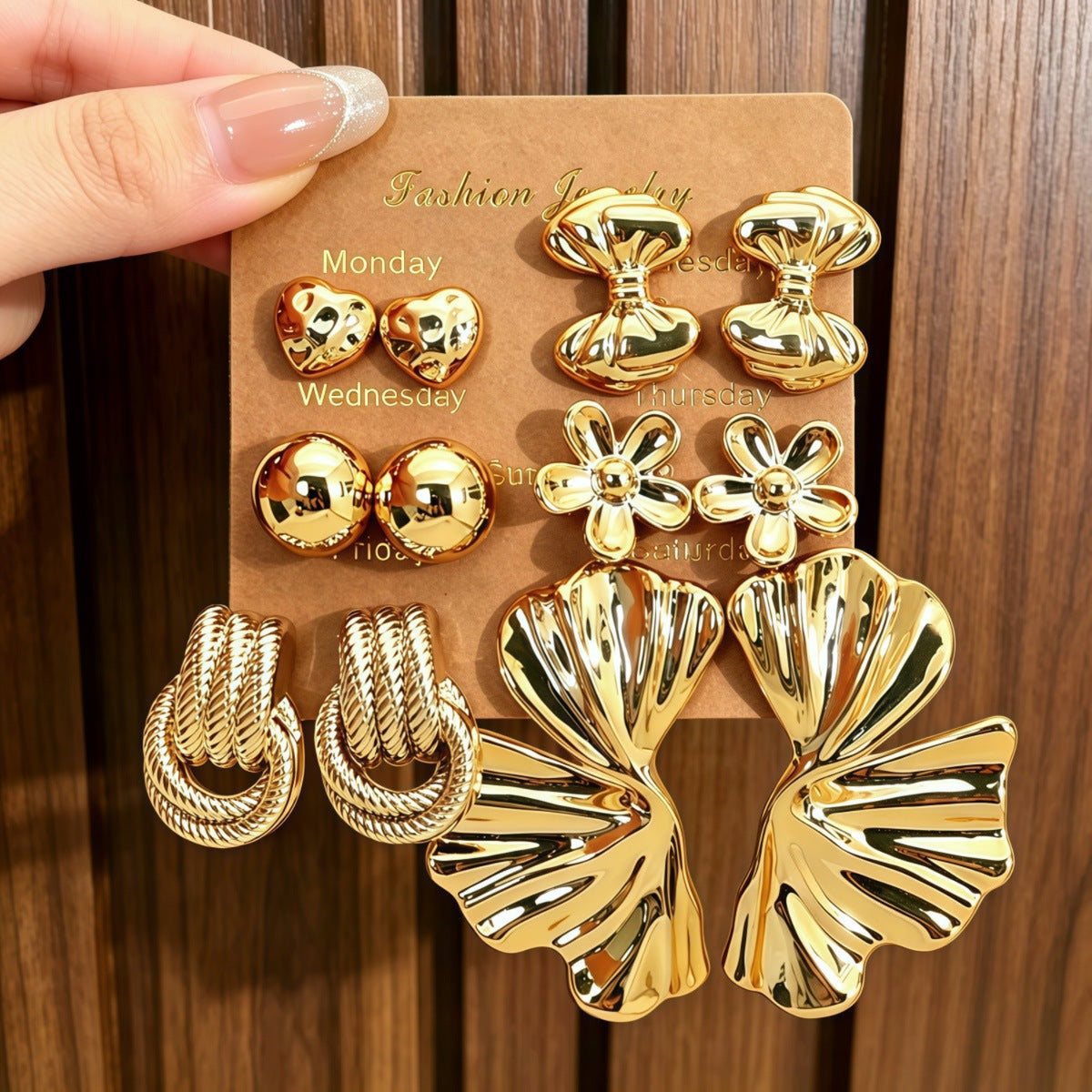 Golden Spark Collection Earrings JLT14020 (Pack of 6 Pairs)