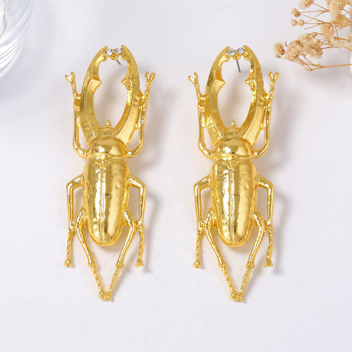 Golden Insect-Shaped Statement Earrings JLT14044