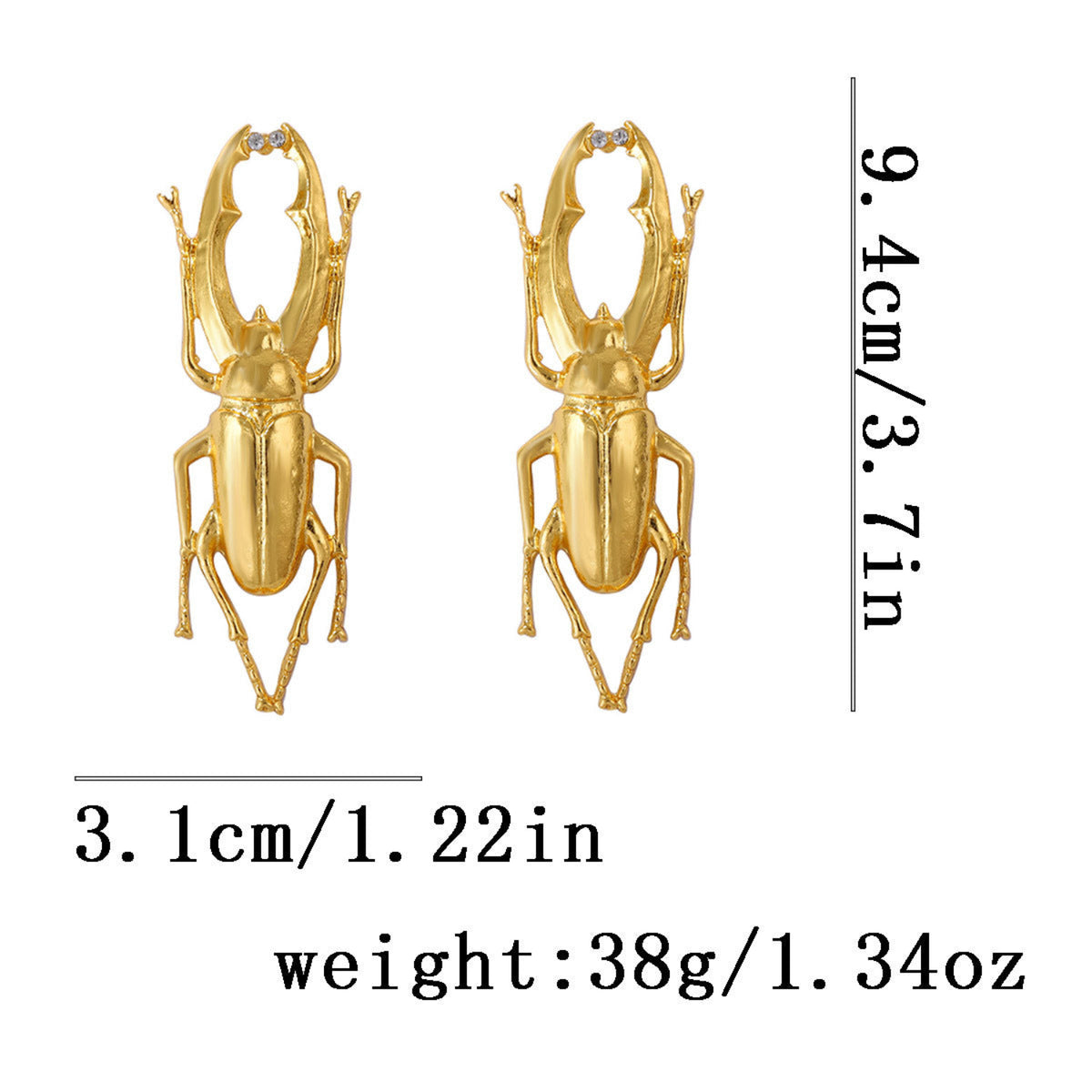 Golden Insect-Shaped Statement Earrings JLT14044