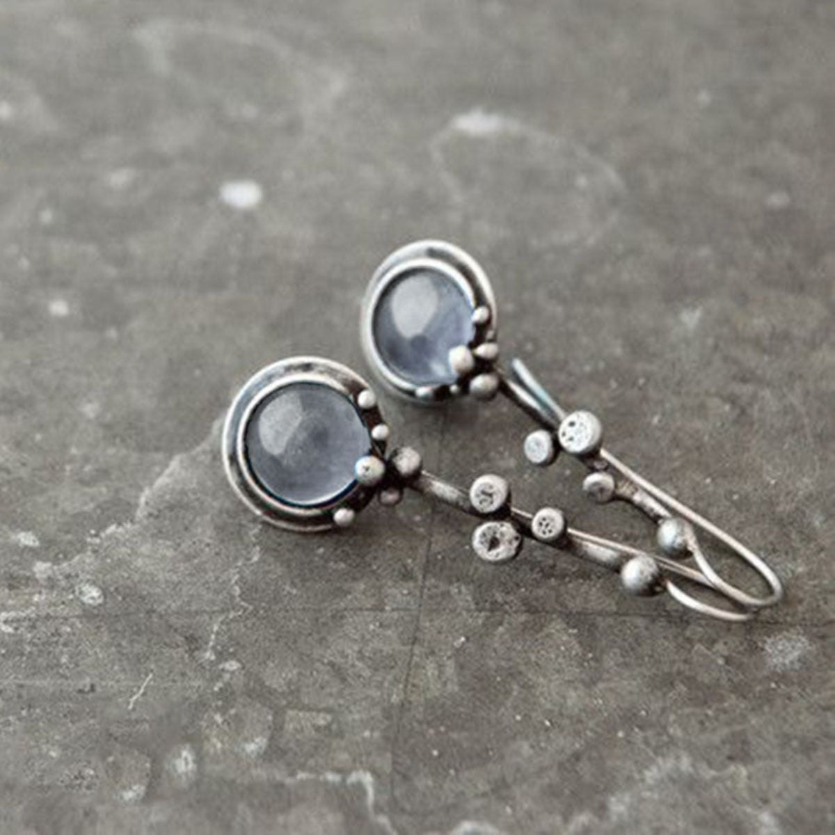 Clear Stone Silver Branch Drop Earrings JLT14058