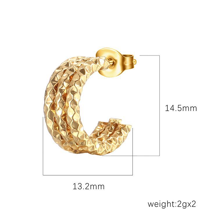 Textured Crystal Pave Huggie Earrings JLT14104