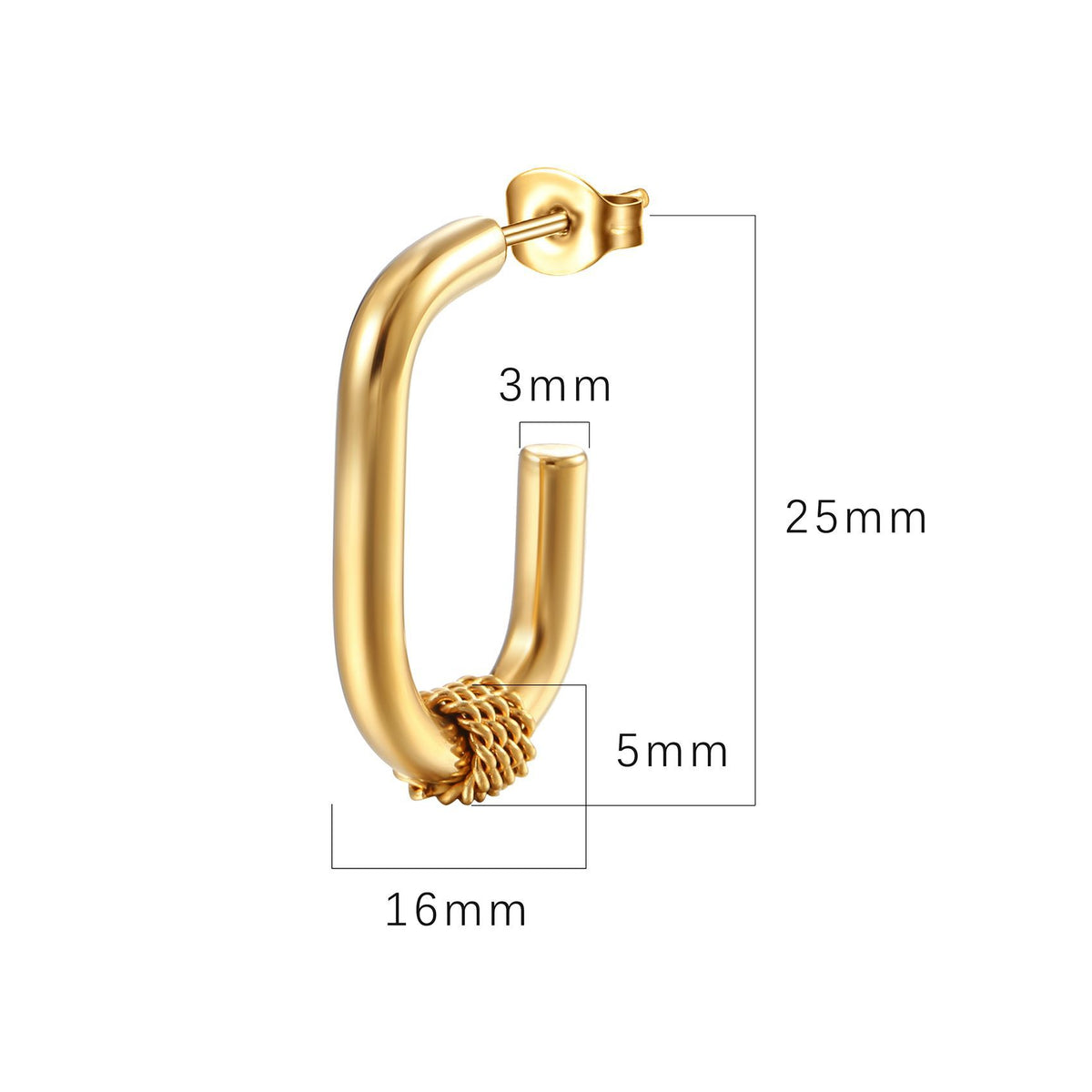 Classic Gold U-Shaped Hoop Earrings JLT14105