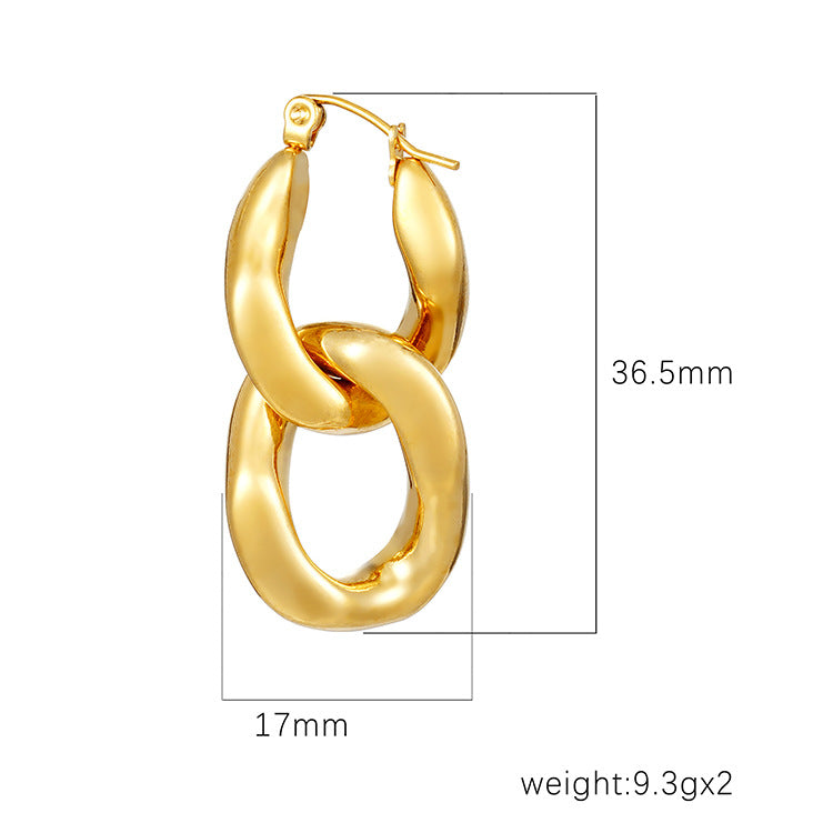 Sculpted Double-Curve Gold Drop Earrings JLT14112