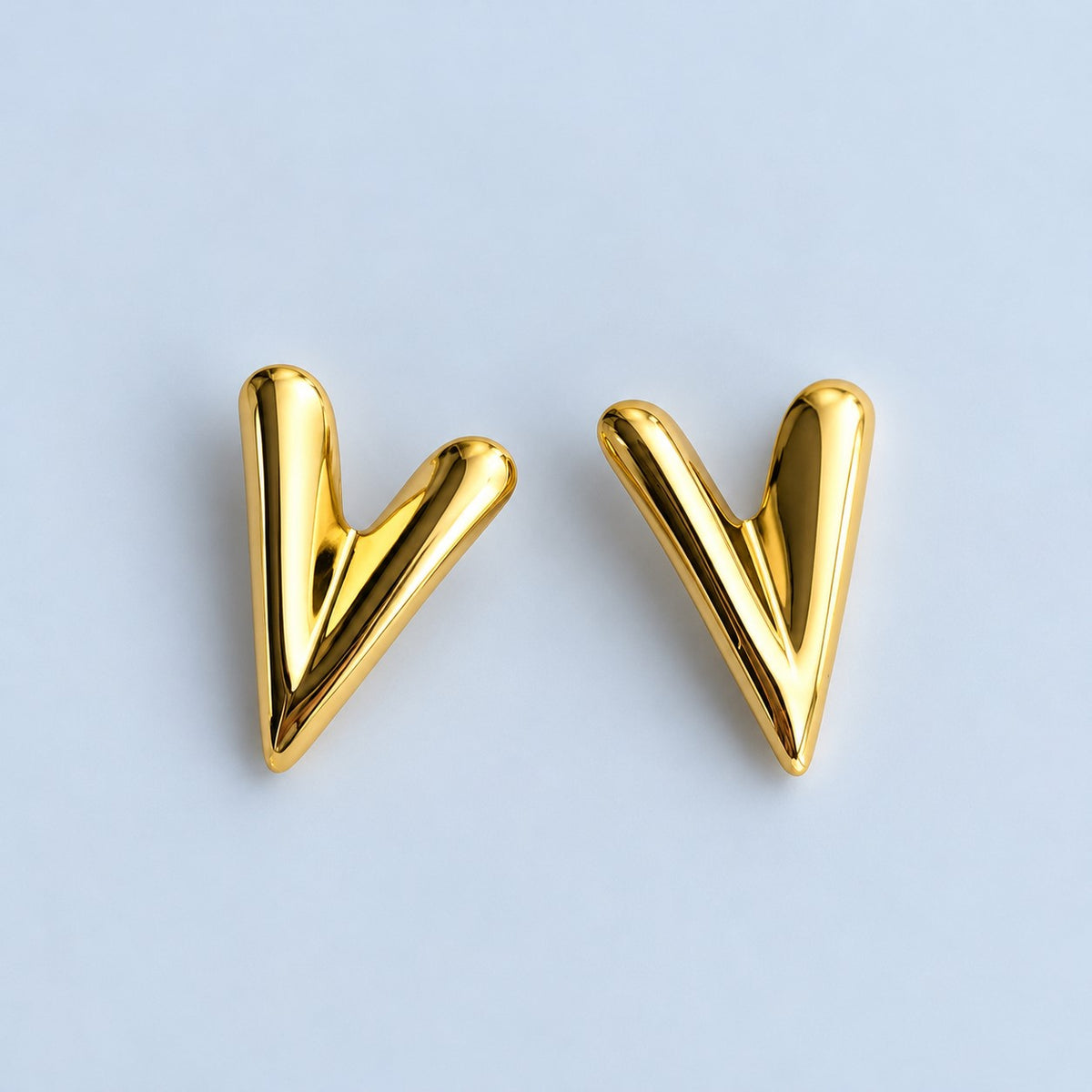 Sharp V-Shaped Gold Statement Earrings JLT14151