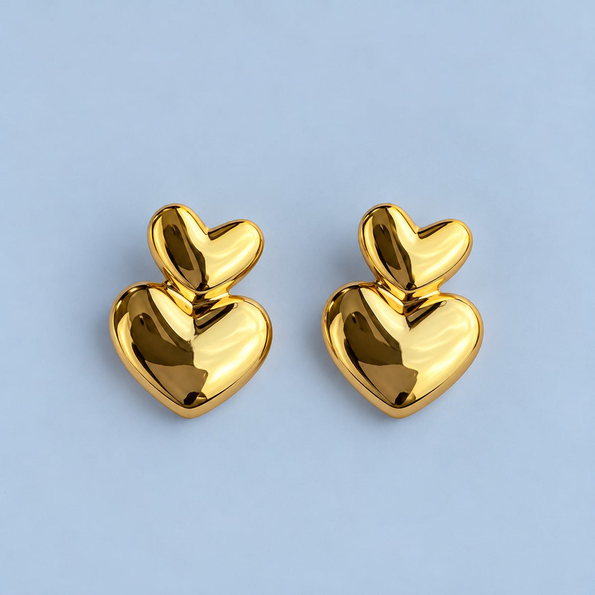 Abstract Gold Sculpted Disc Earrings JLT14152