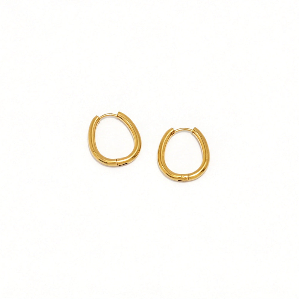 Simple Gold Circle Stud Earrings JLT14156