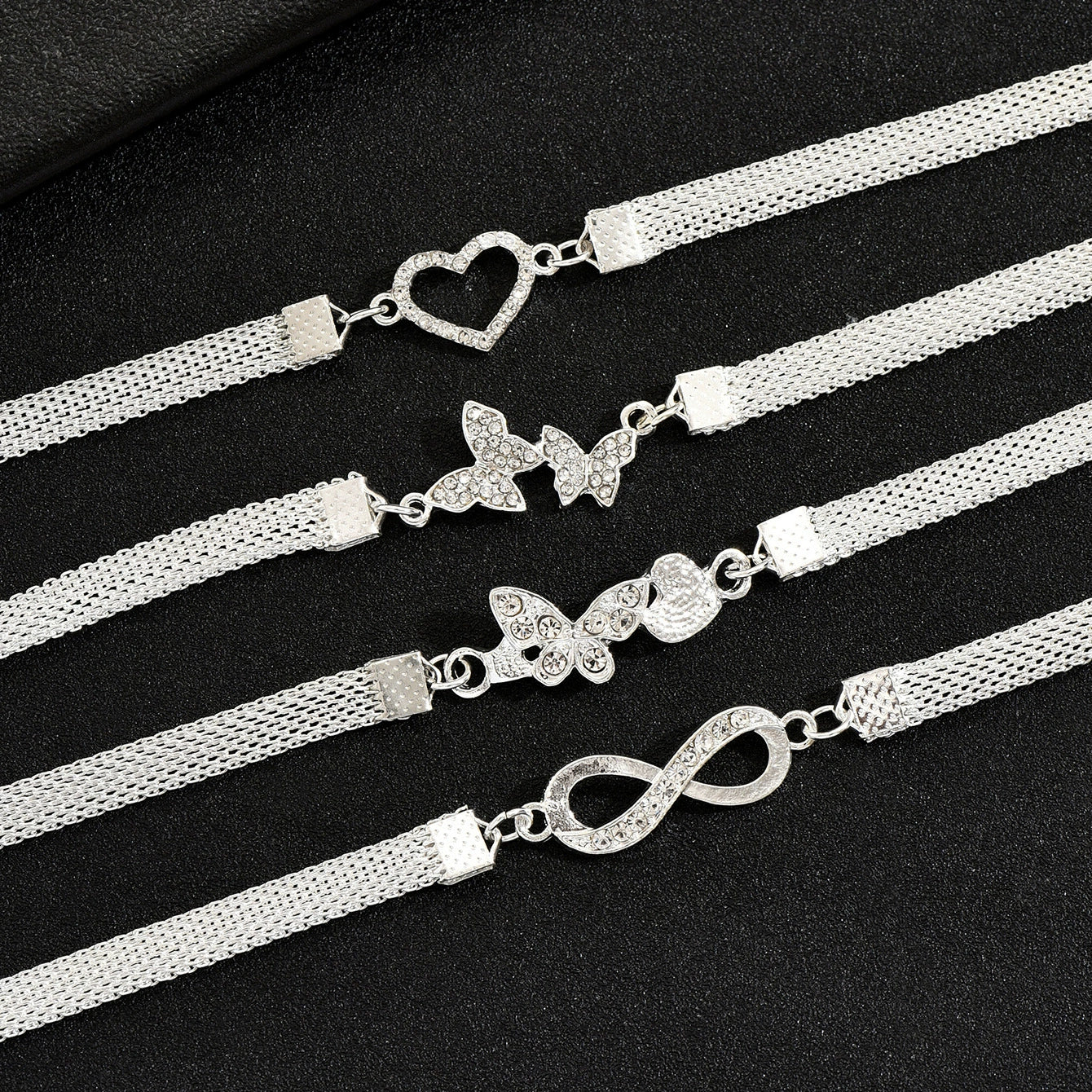 Just Lil Things Sparkle Charm Layered Anklet Set JLTAK0008