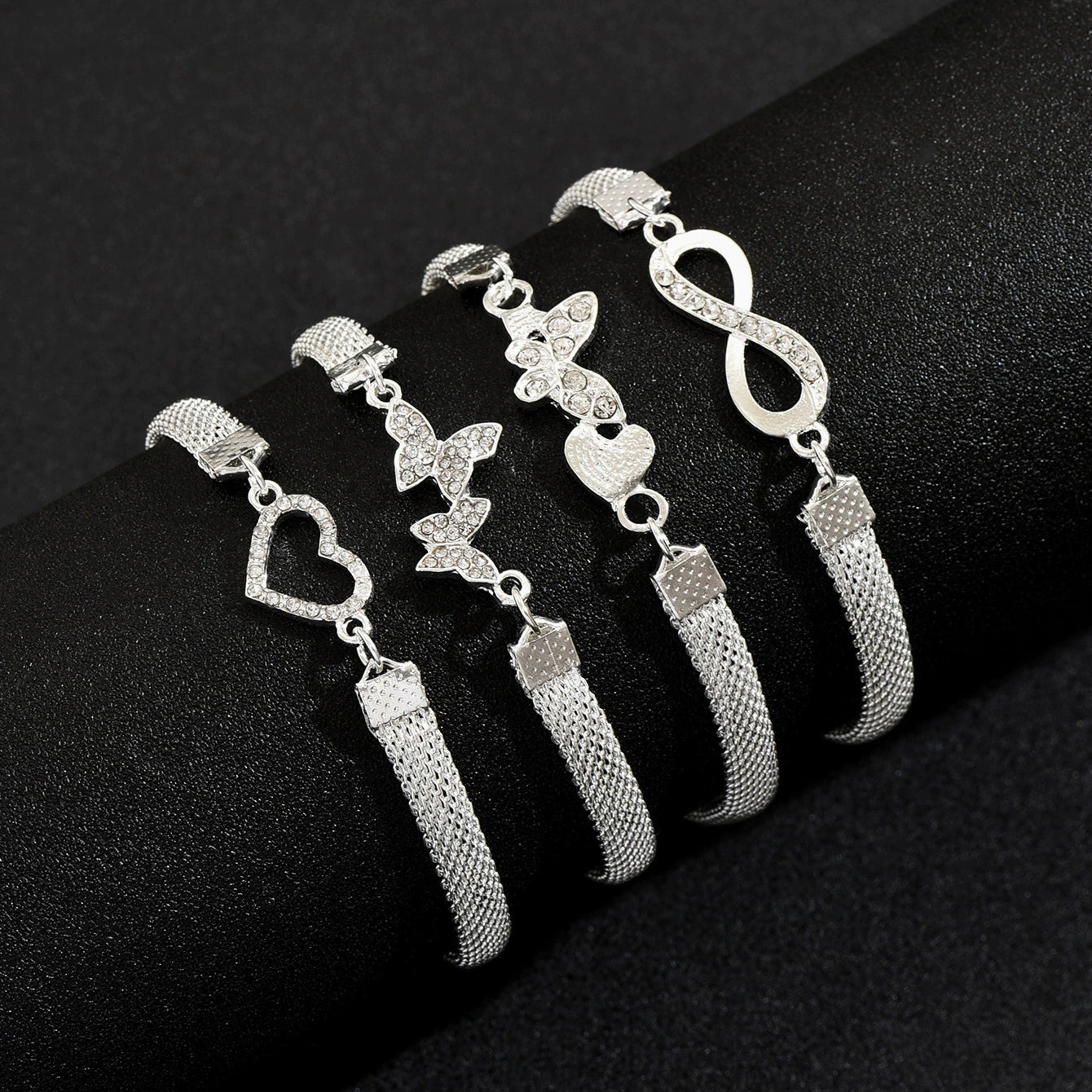 Just Lil Things Sparkle Charm Layered Anklet Set JLTAK0008