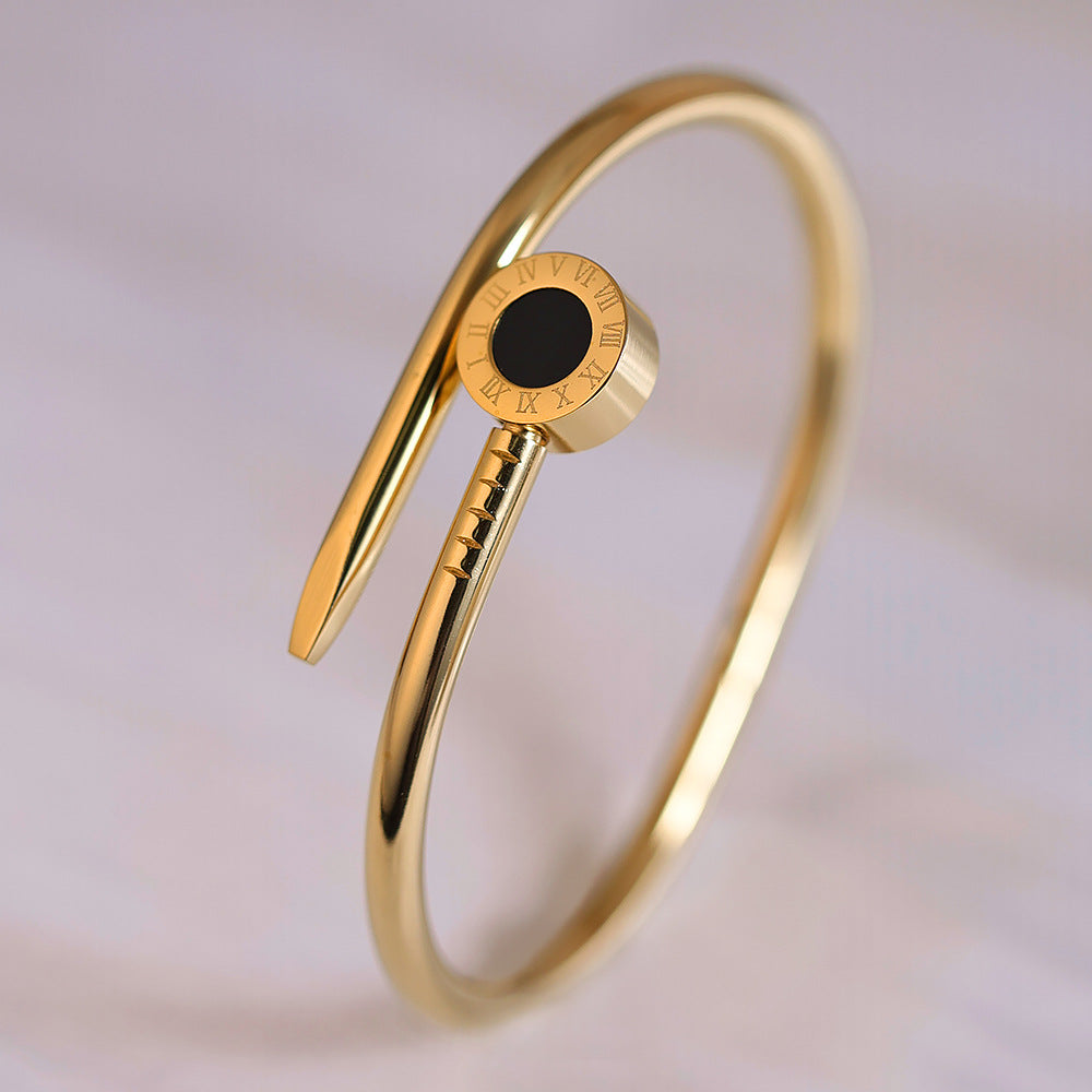 Cartier Nail Studded With Roman Numeral Bracelet JLTB0658