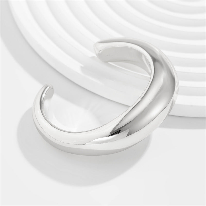 Chunky Open Cuff Silver-Finish Bracelet JLTB0661