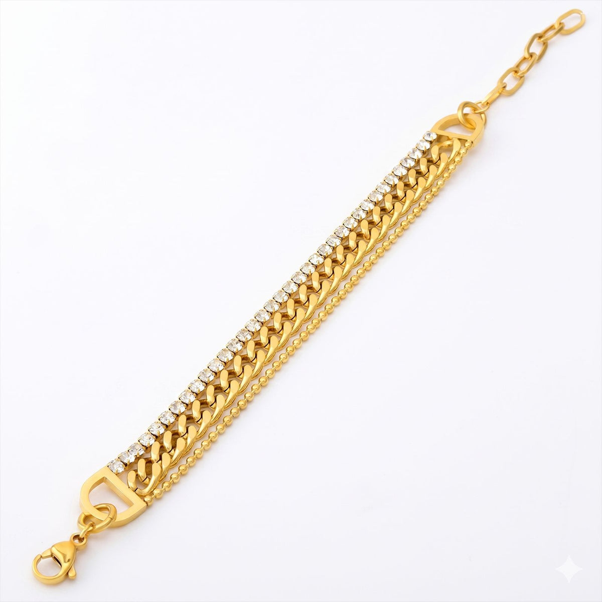 Inter Lock Chain With Tennies Small ball Bracelet JLTB0682