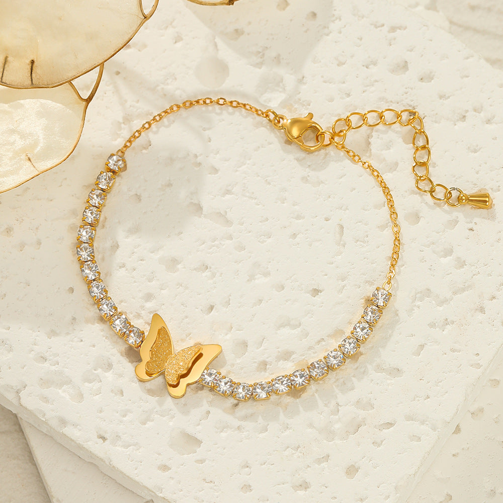 Artificial Square Zircon Butterfly Bracelet JLTB0691