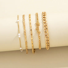 Elegant Layered Gold Chain Bracelets five-piece set JLTB0714