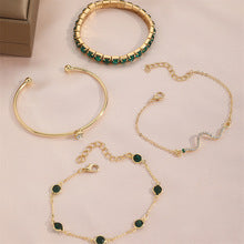 Luxe Green Gemstone & Crystal Bracelet Collection Hand Jewelry JLTB0717