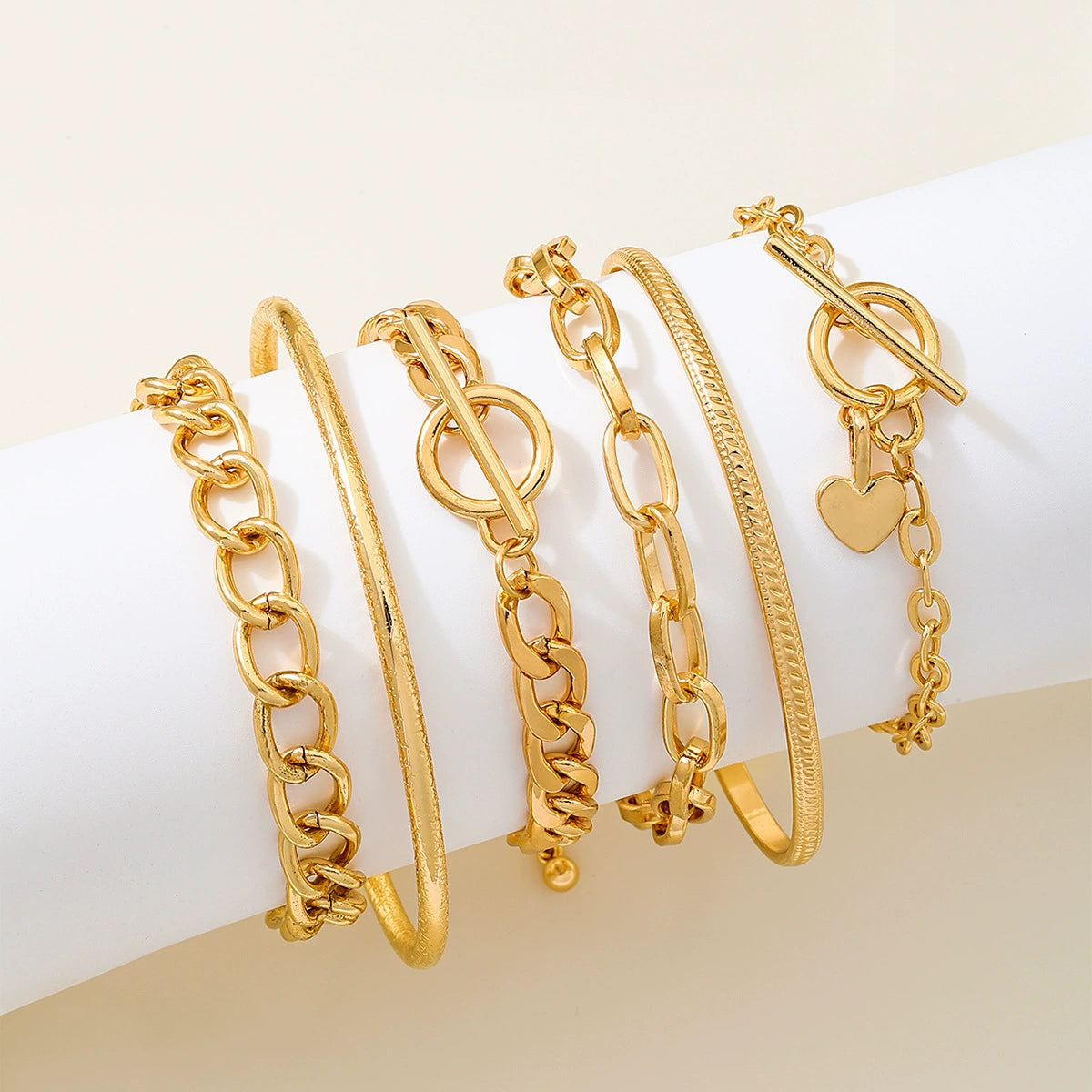 Stylish Gold-tone Six layer Stacks JLTB0729