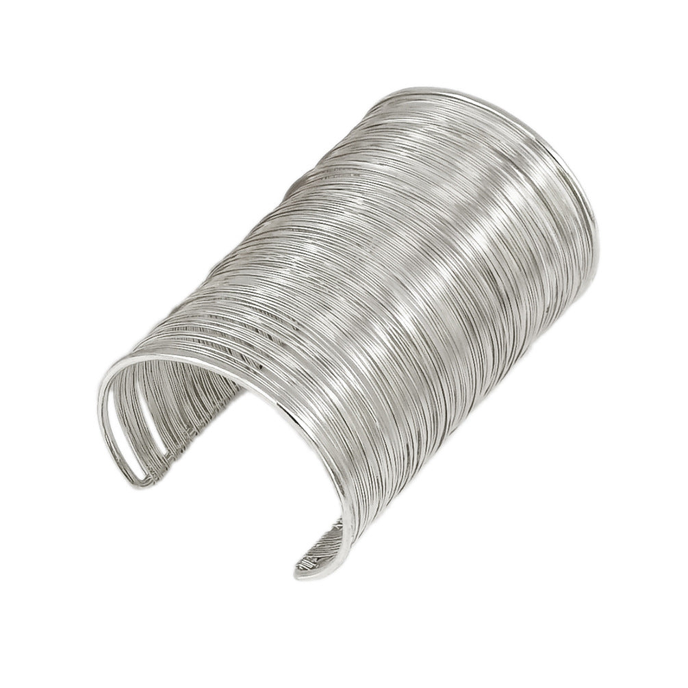 Silver Wire Cuff Alloy texture long Bracelet JLTB0753