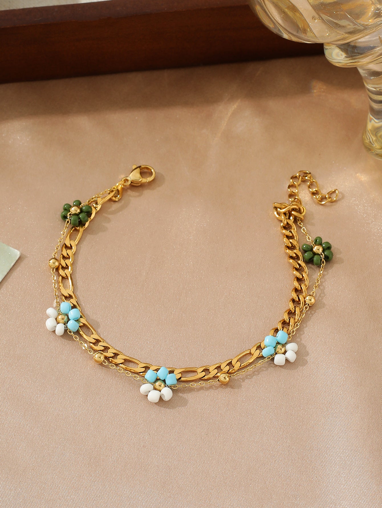 multi strand beaded flower bracelets JLTB0757