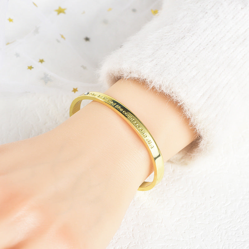 Engraved Trendy Power Within Open Cuff Bracelet JLTB0785