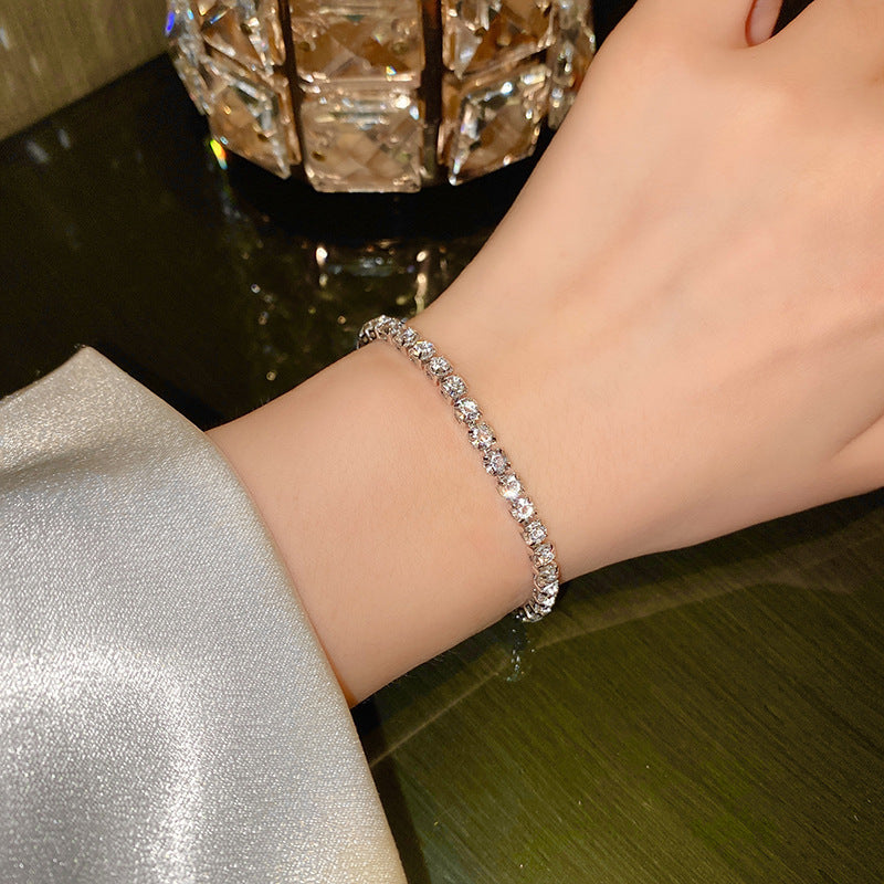 Just Lil Things Crystal Luxe Silver Slider Chain Bracelet JLTB0801