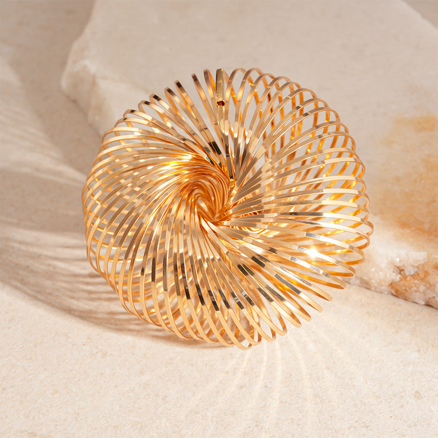 Elegant Gold Torus Coil Bracelet: A Symbol of Infinite Flow and Modern Artistry JLTB0825