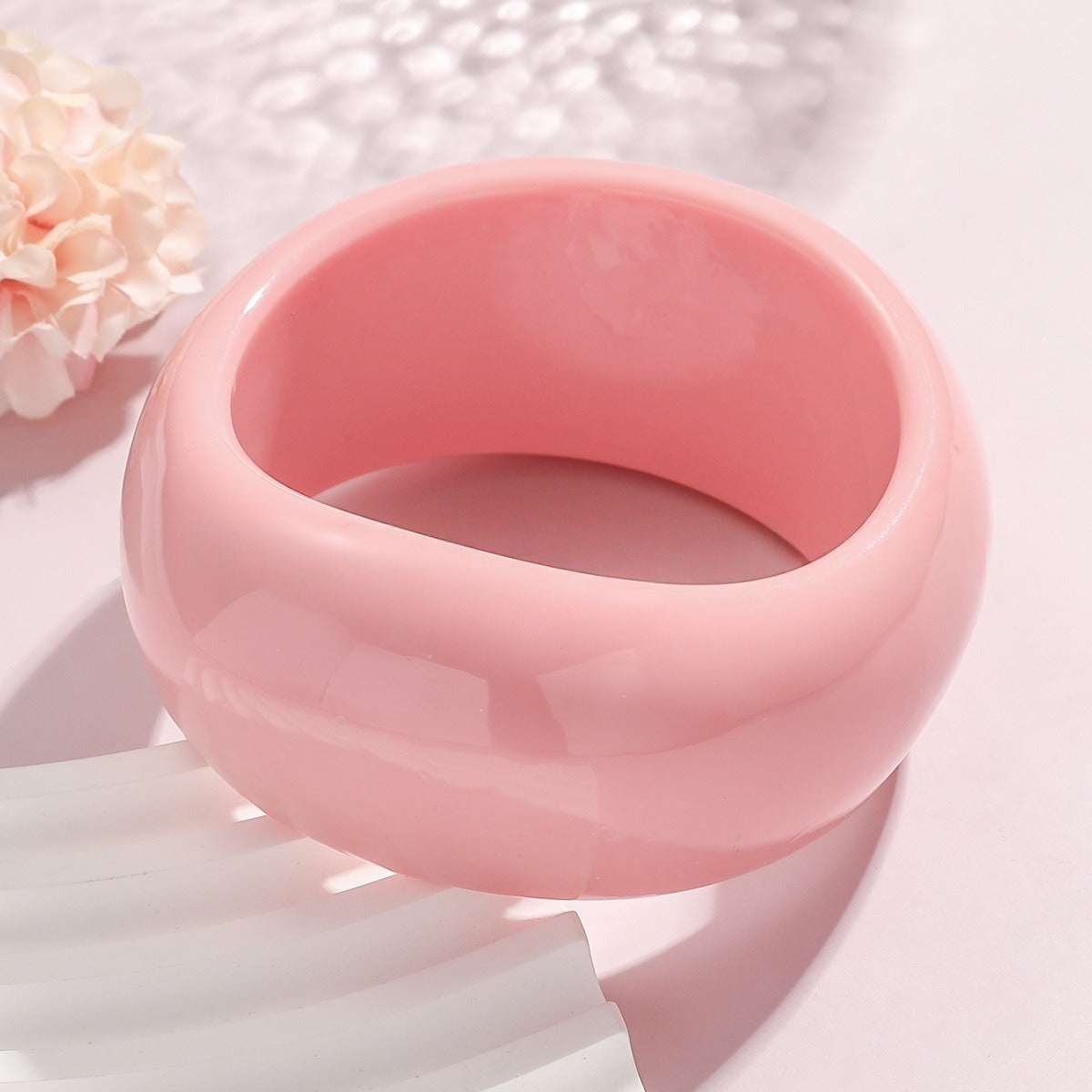 Pastel Pink Glossy Round Bracelet JLTB0836