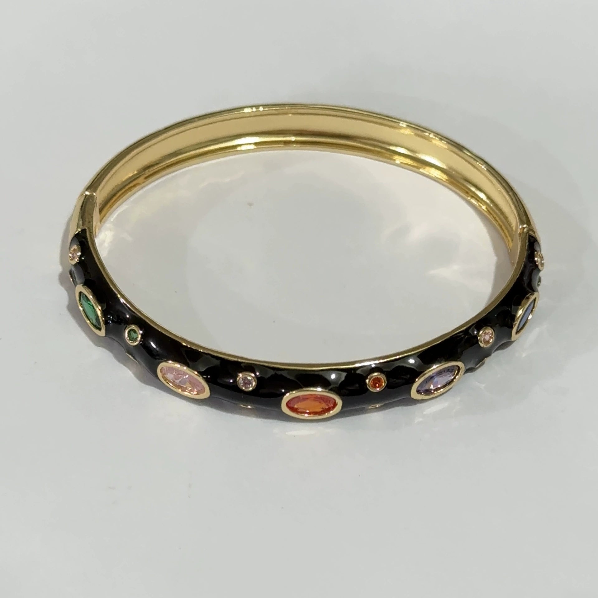 Lustrous Gemstone Harmony Black Bangle JLTB0851