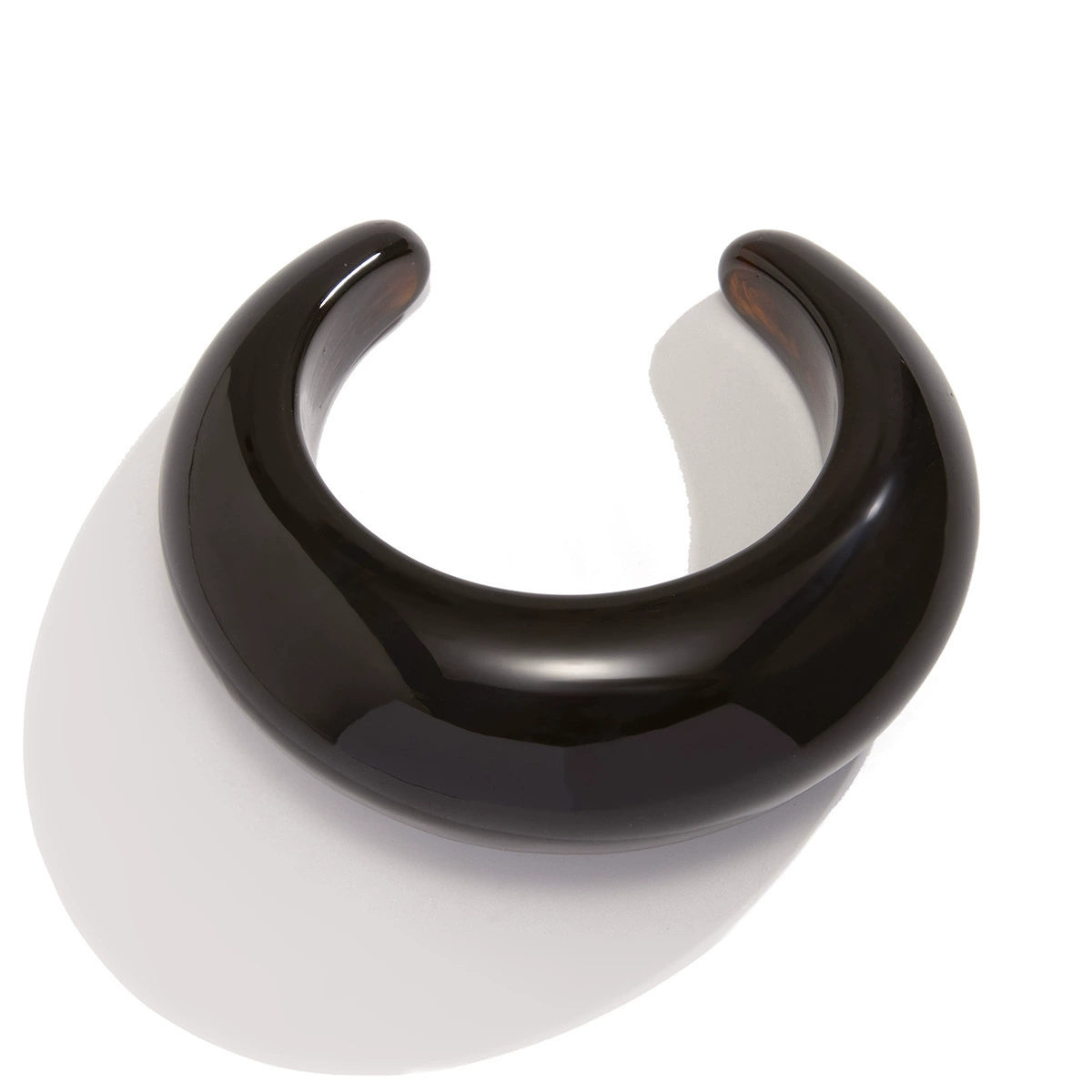 Just Lil Things Glossy Black Resin Cuff – Bold Dome Design JLTB0900