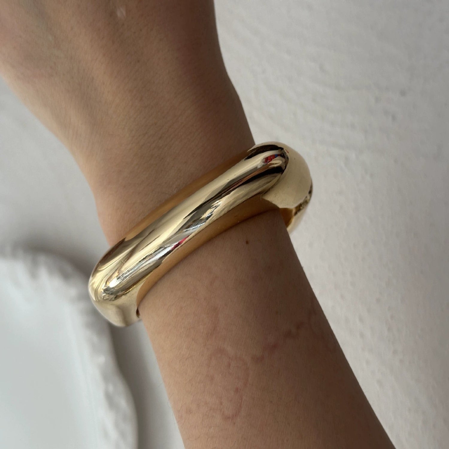 Just Lil Things Square Gold Dome Bangle – Polished Minimalist Design JLTB0904