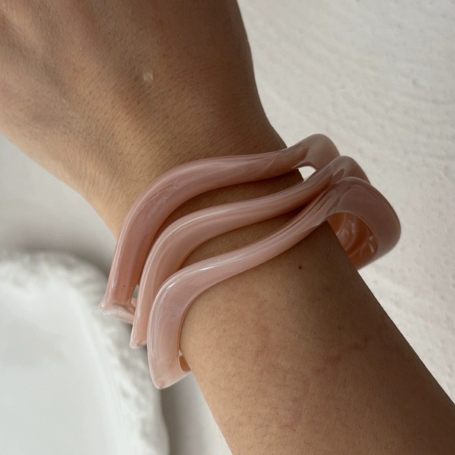 Just Lil Things Wavy Blush Glossy Resin Bracelet Design JLTB0919 - Pack of 3