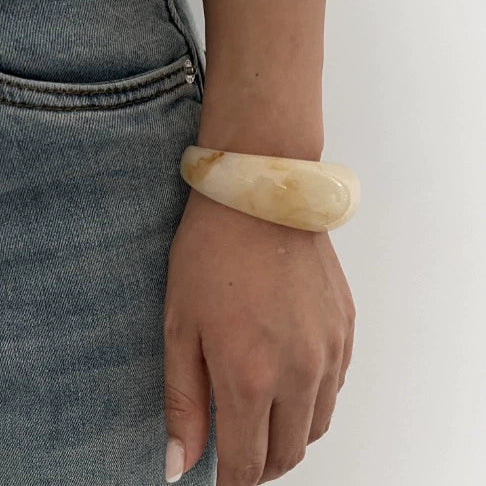 Just Lil Things Creamy Marble Glossy Resin Bracelet Design JLTB0927