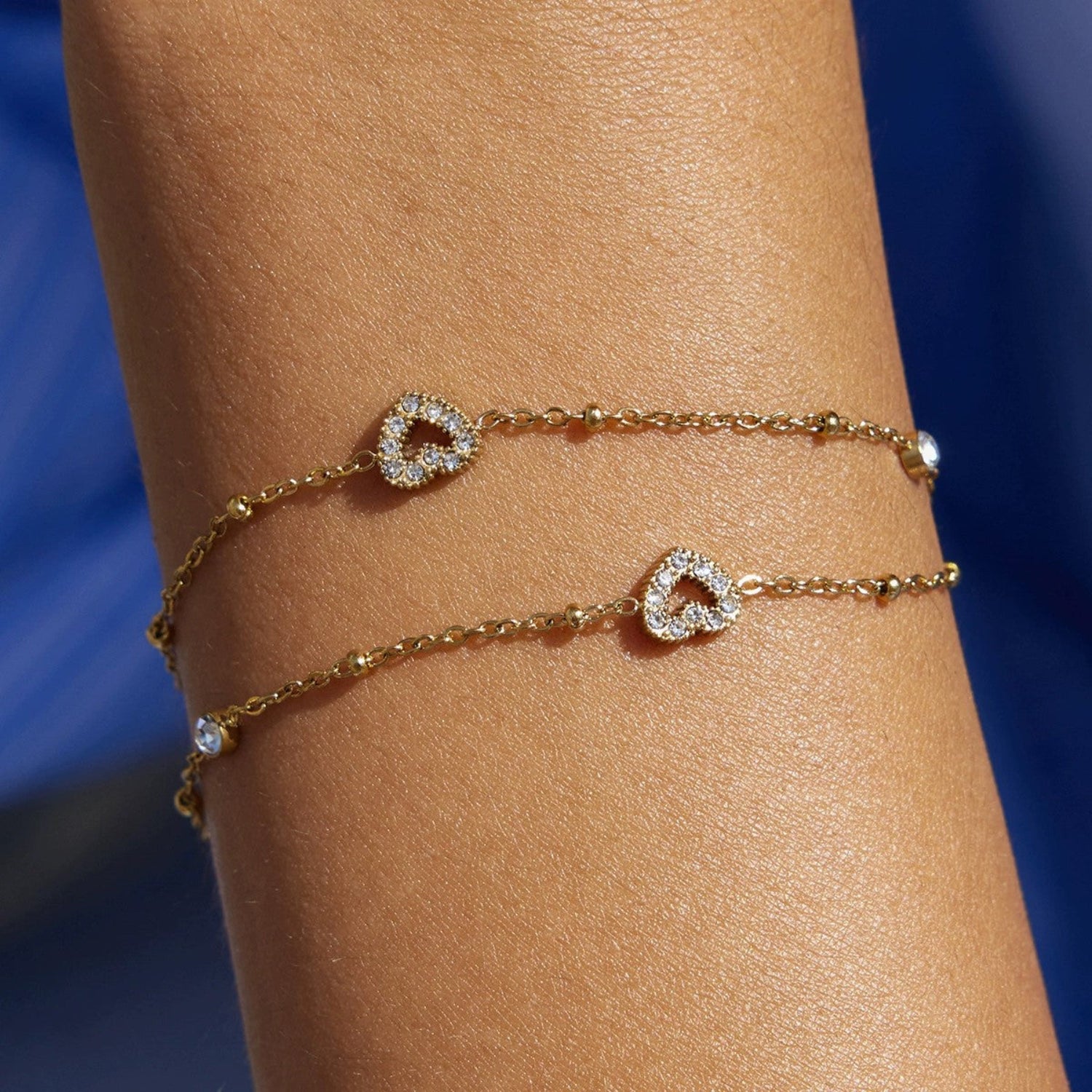 Just Lil Things Heart Crystal Chain Bracelet JLTB0971
